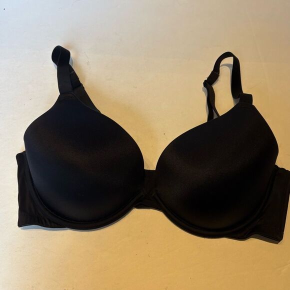 Ambrielle Black Full Figure Plunge Bra with Underwire Padded 38DD - Picture 1 of 8